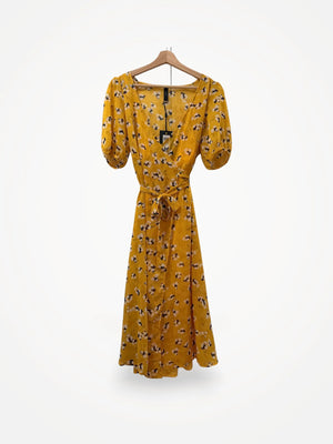 YAS Yasmelia Ss Golden Haze Midsummer-klänning NWT