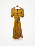 YAS Yasmelia Ss Golden Haze Midsummer-klänning NWT