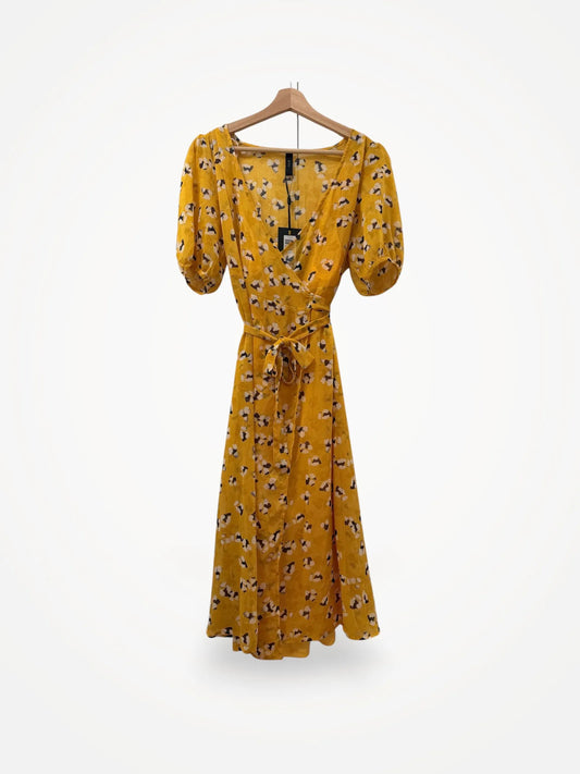 YAS Yasmelia Ss Golden Haze Midsummer-klänning NWT