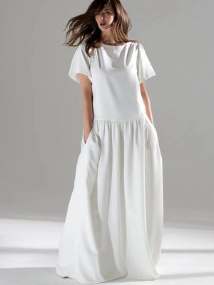 Stella Drop Waist Crep De Chine Gown Dress
