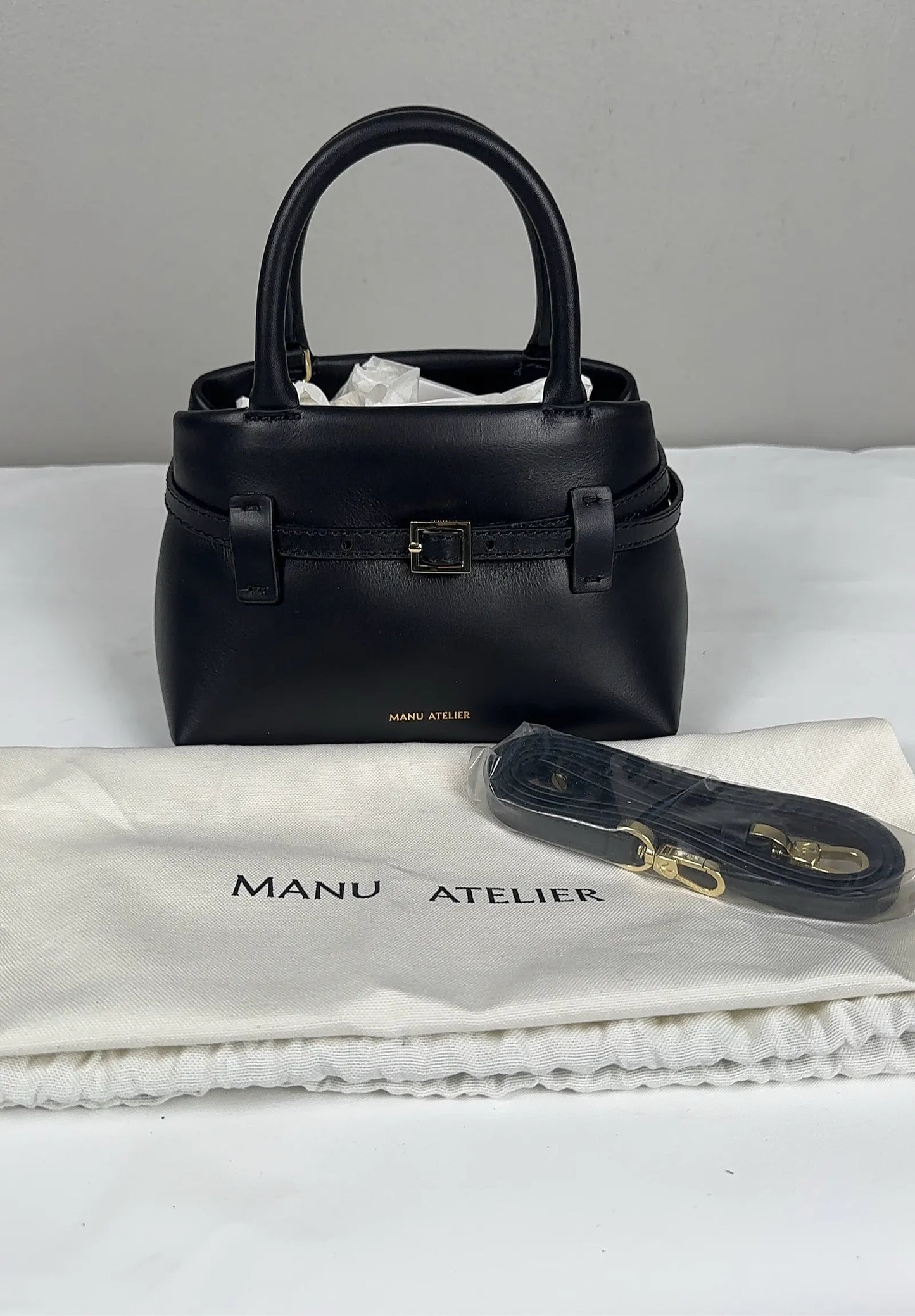 Manu Atelier Le Cambon 20-skinnhandväska NWT