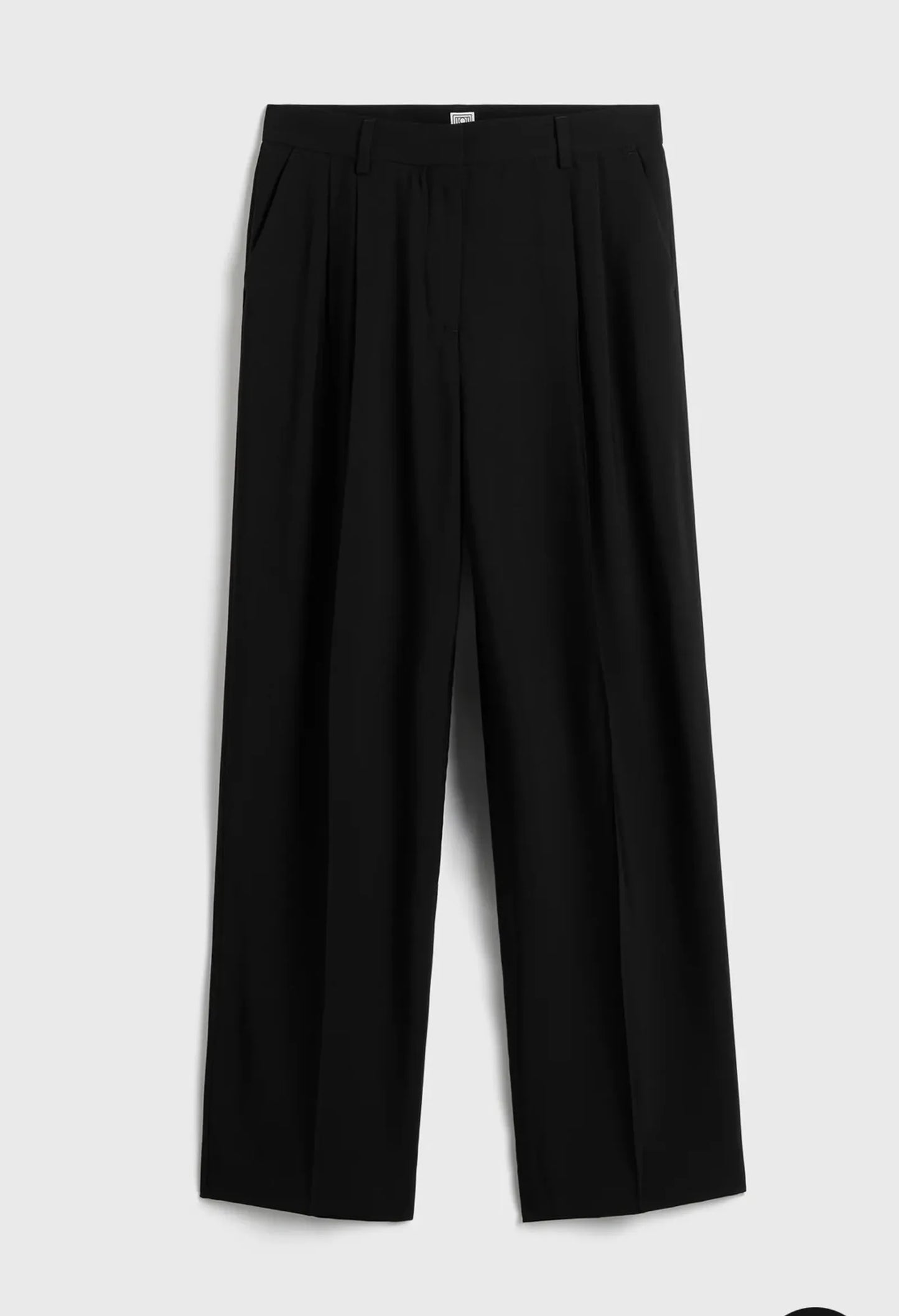 Toteme Double-pleat Fluid Black Suit Trousers