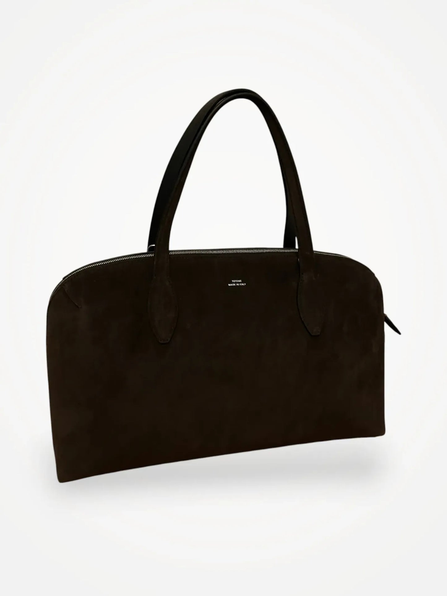 Toteme Medium Suede Day Tote Brown-axelremsväska NWT