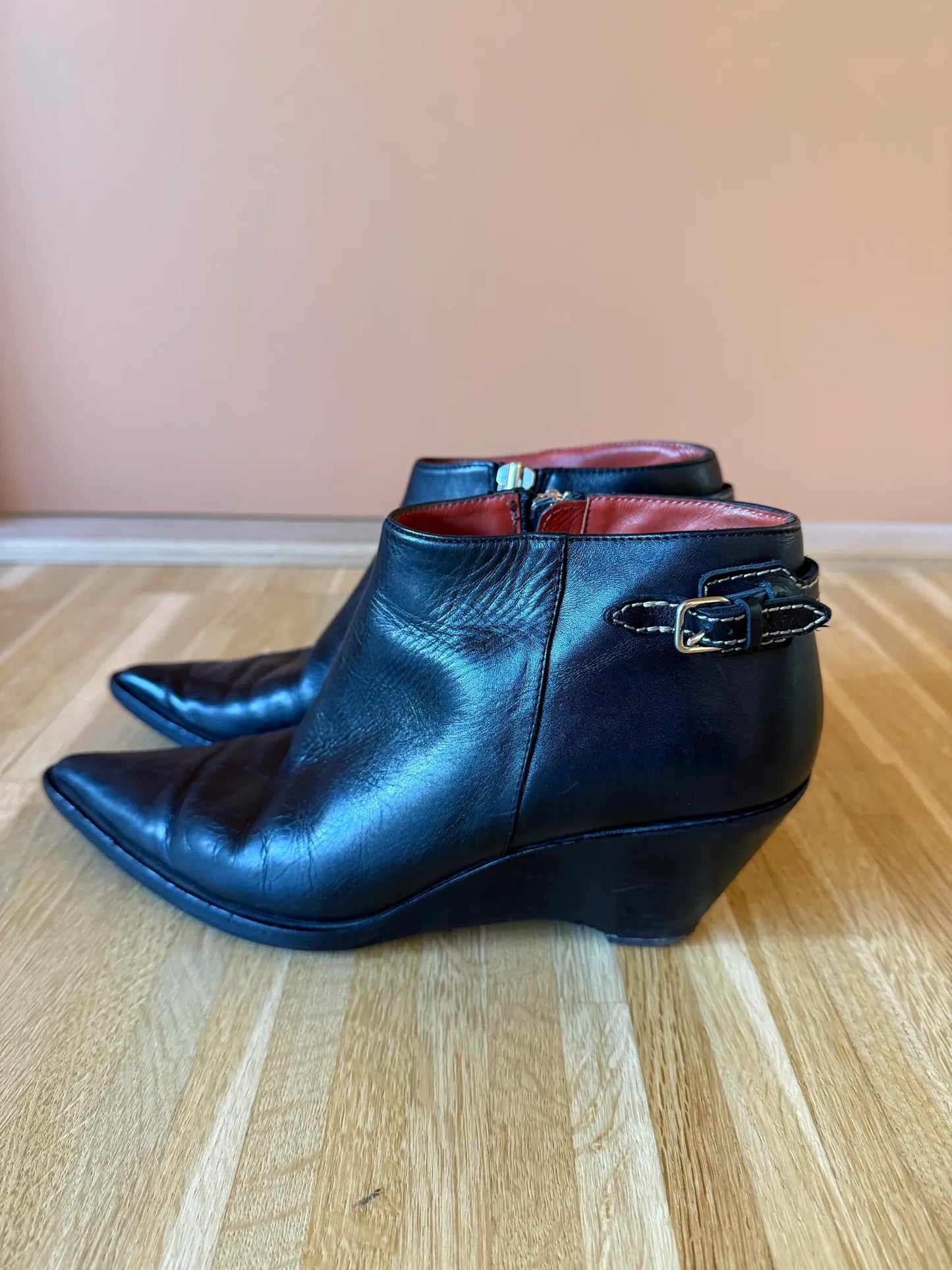 Acne Studios • O Jensen / Jenny Leather Biker Boots