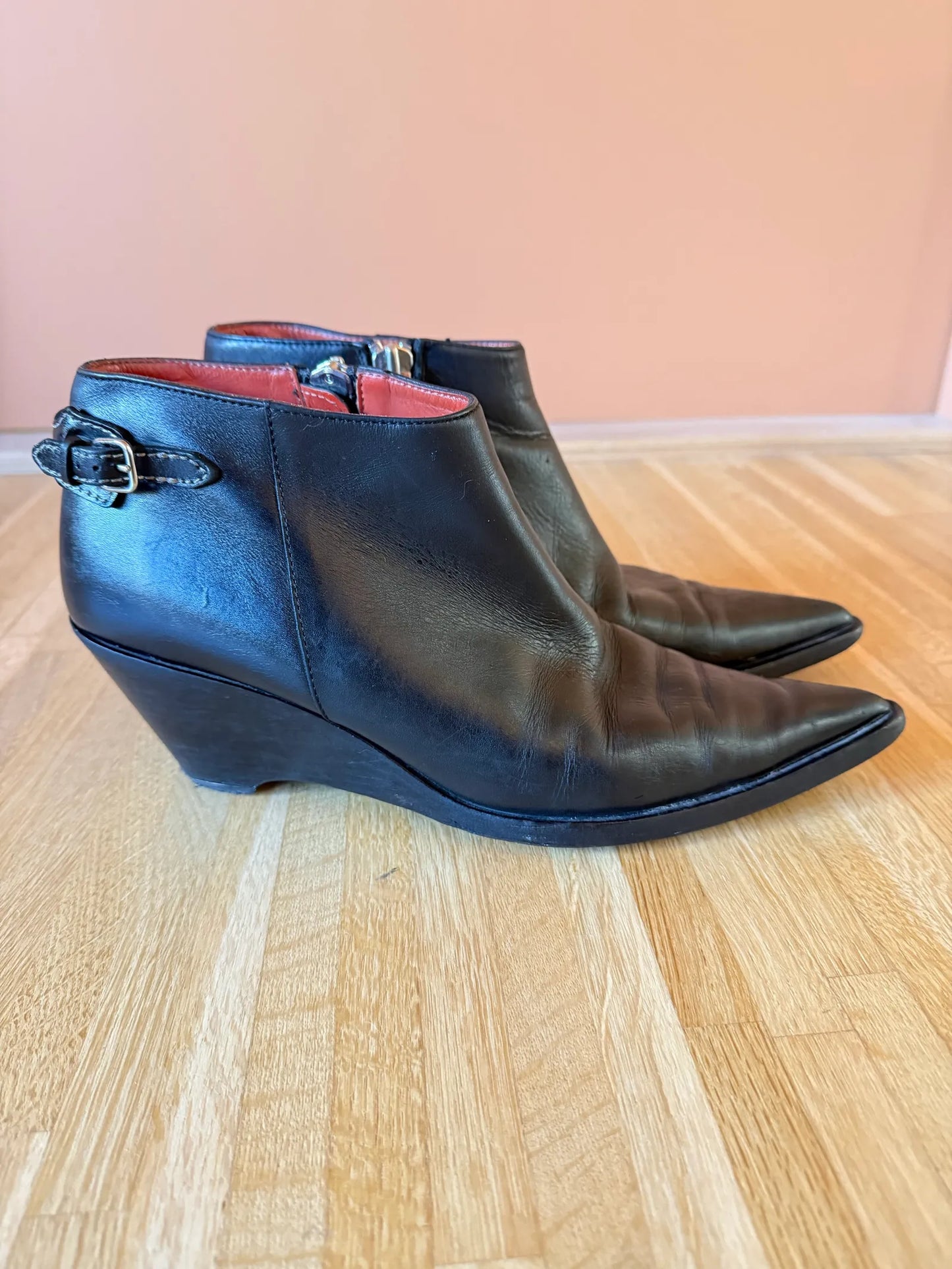 Acne Studios • O Jensen / Jenny Leather Biker Boots