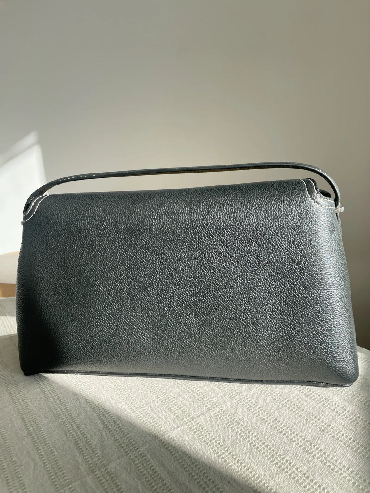 Toteme T-lock Grained Leather Handle Handbag