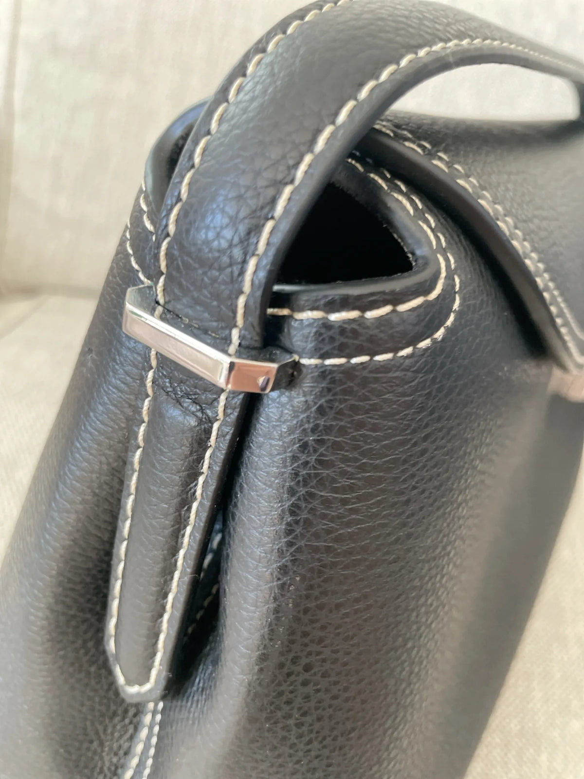 Toteme T-lock Grained Leather Handle Handbag