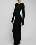 Eterné Long Sleeve Crew Maxi-klänning