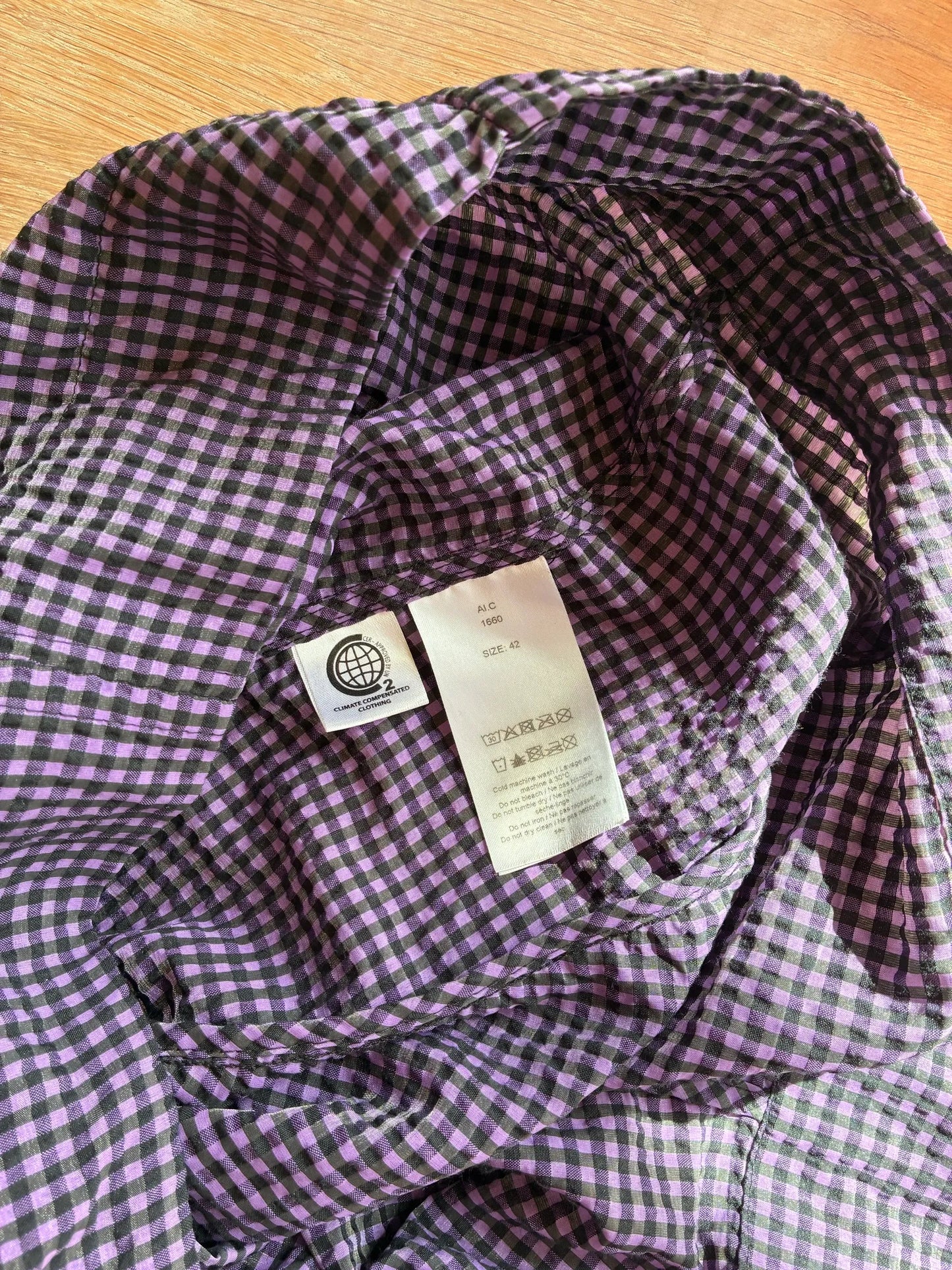 Ganni Seersucker Check Mini Dress