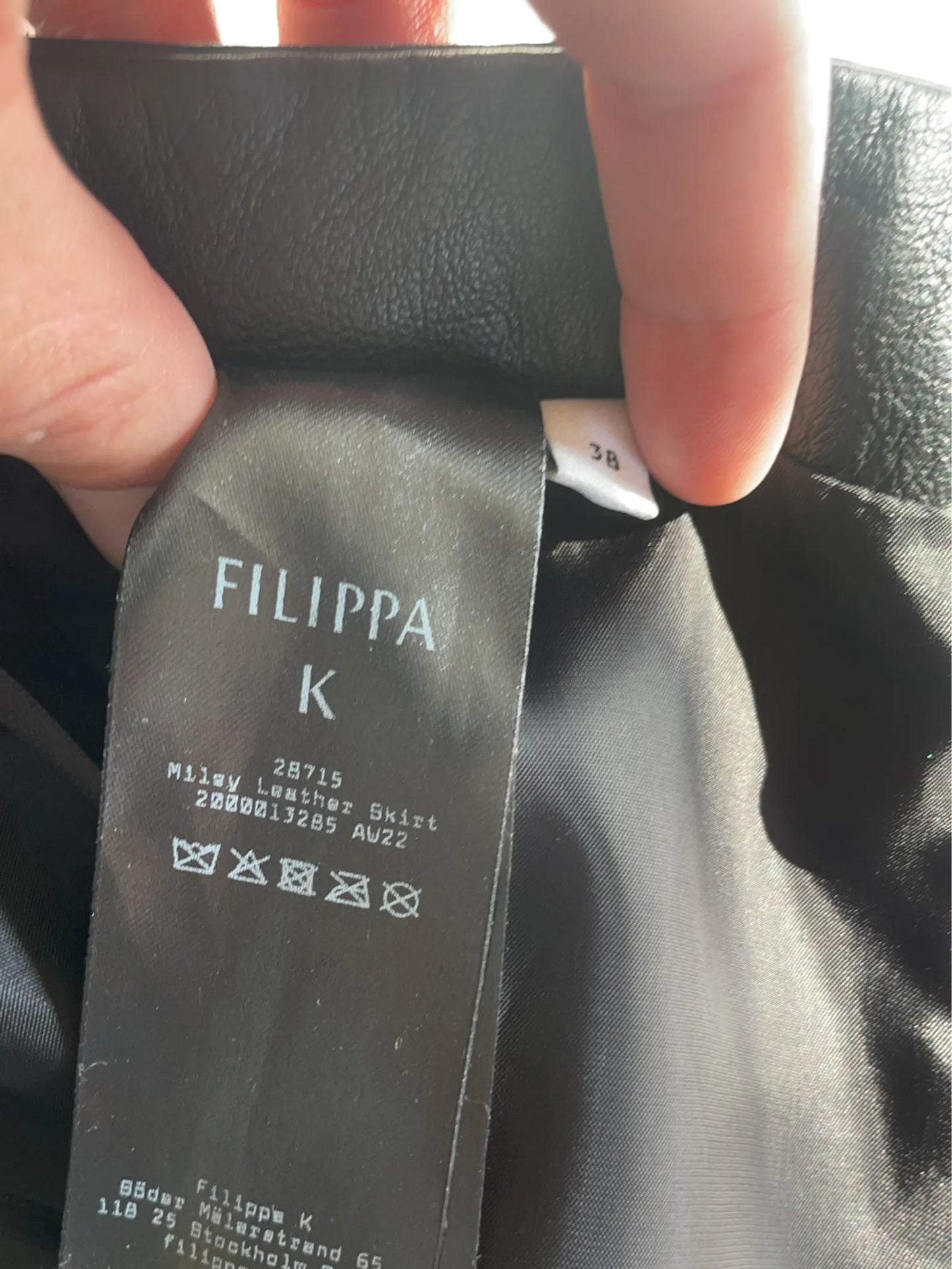 Filippa K Miley Leather-skinnkjol