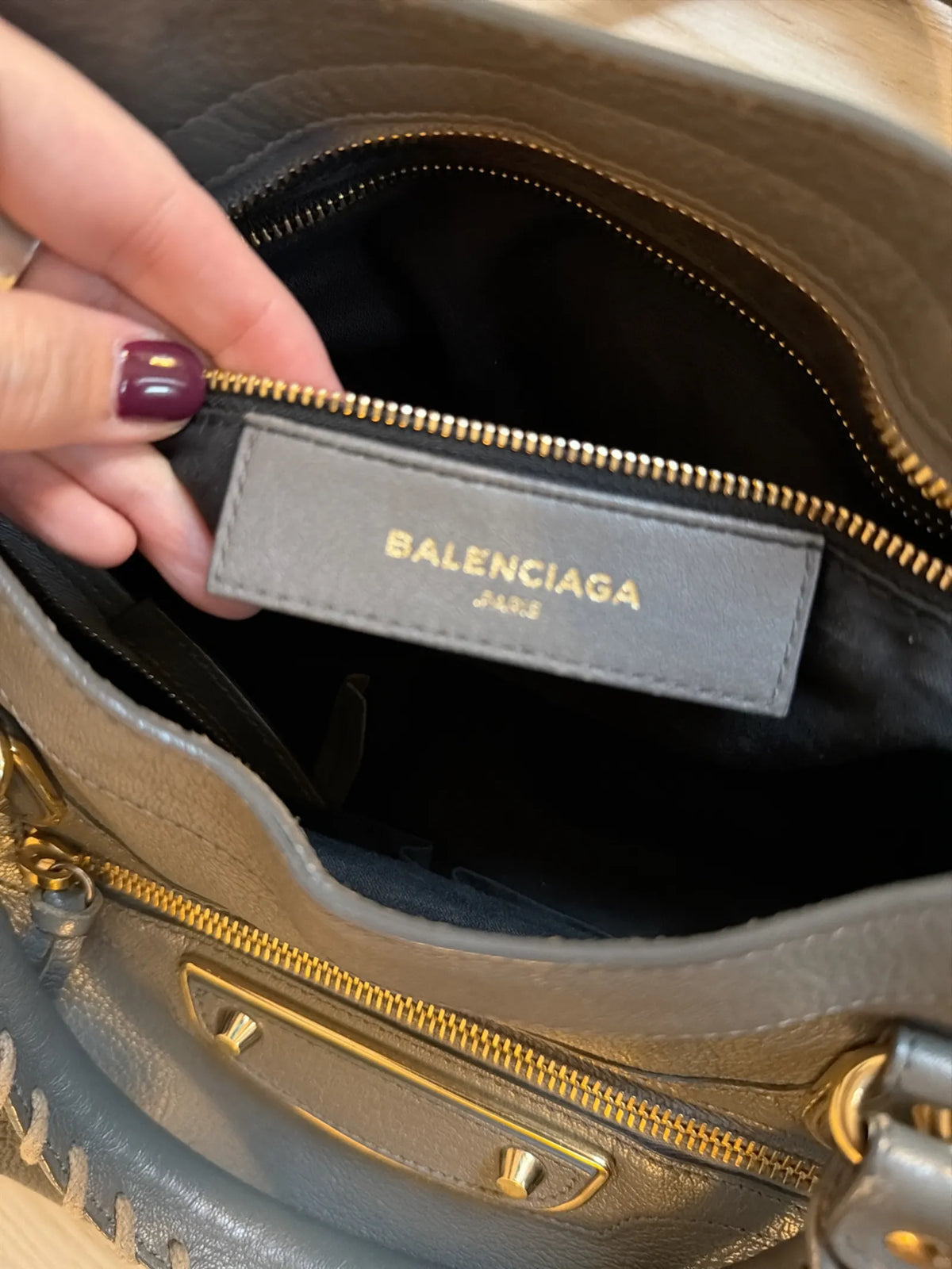 Balenciaga Motocross Classic City Metallic Edge Handbag