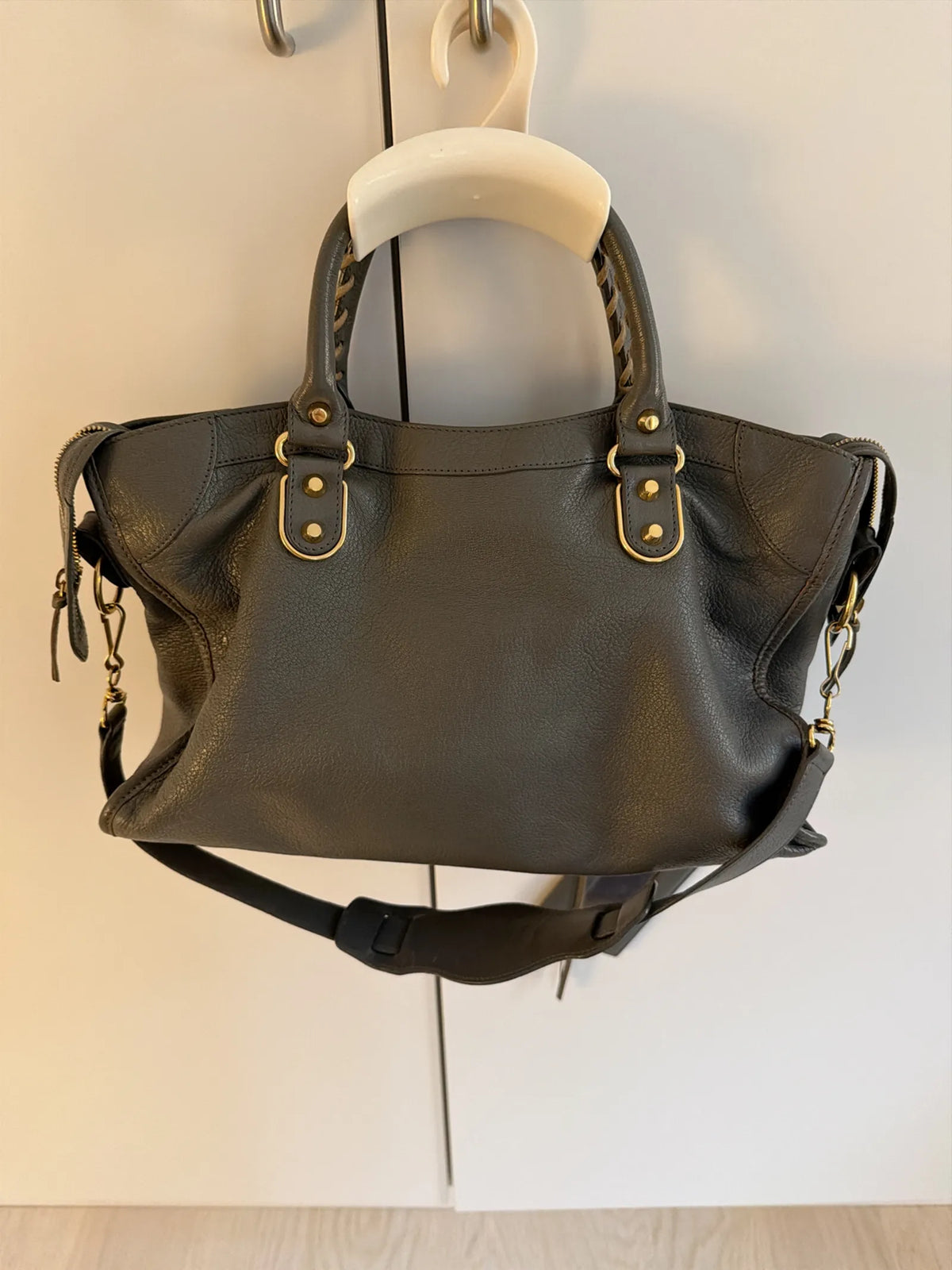 Balenciaga Motocross Classic City Metallic Edge Handbag