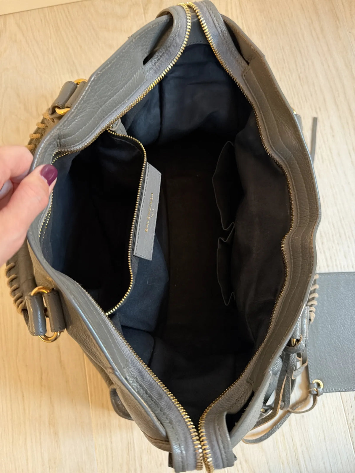 Balenciaga Motocross Classic City Metallic Edge Handbag
