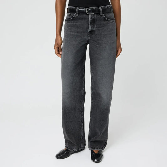 Singular Society Women’s Mid-waist Barrel Leg Denim-jeans