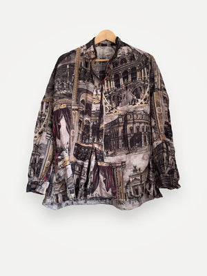 Acne Studios Sonia Theatre Print Linen Blouse