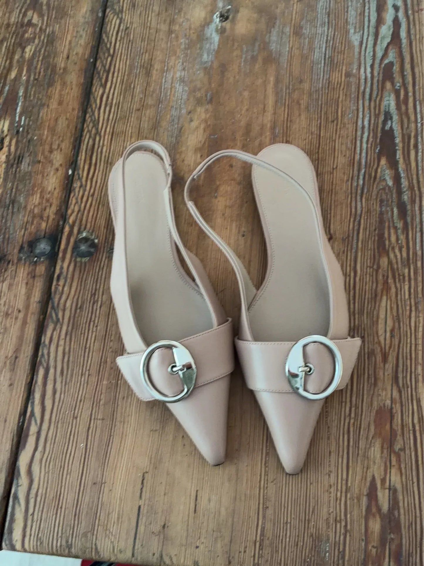 Filippa K Sling Back Flats Powder Beige-skinnskor NWOT