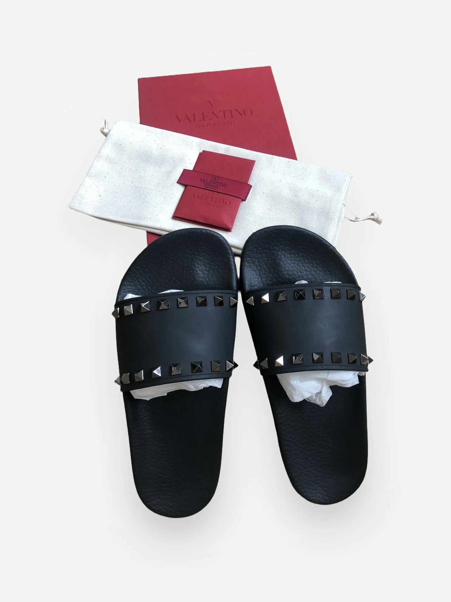 Valentino Rockstud Slides Sandals