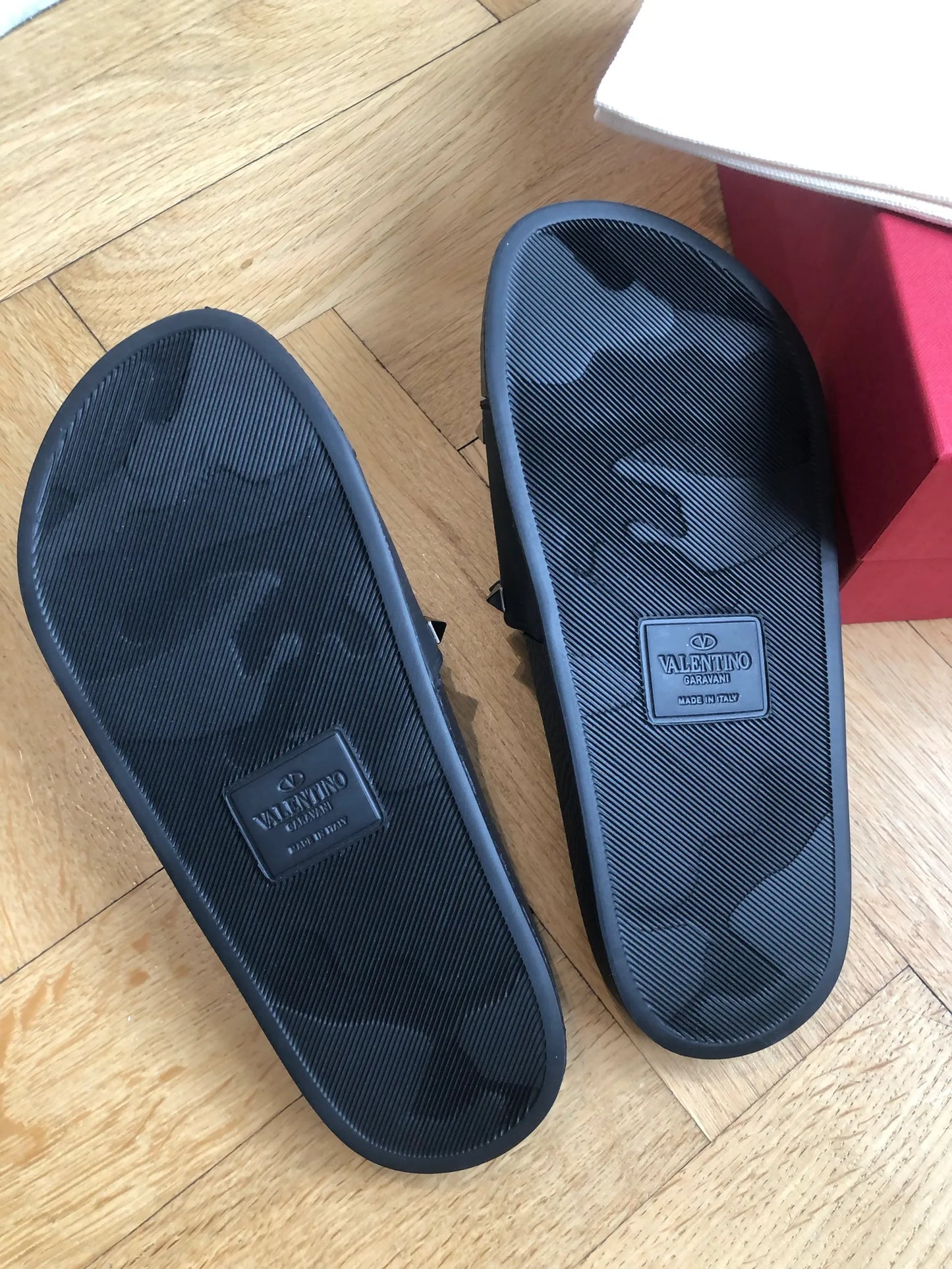 Valentino Rockstud Slides Sandals