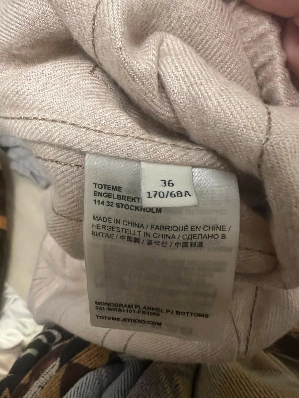 Toteme Monogram Flannel Pj Bottoms Trousers