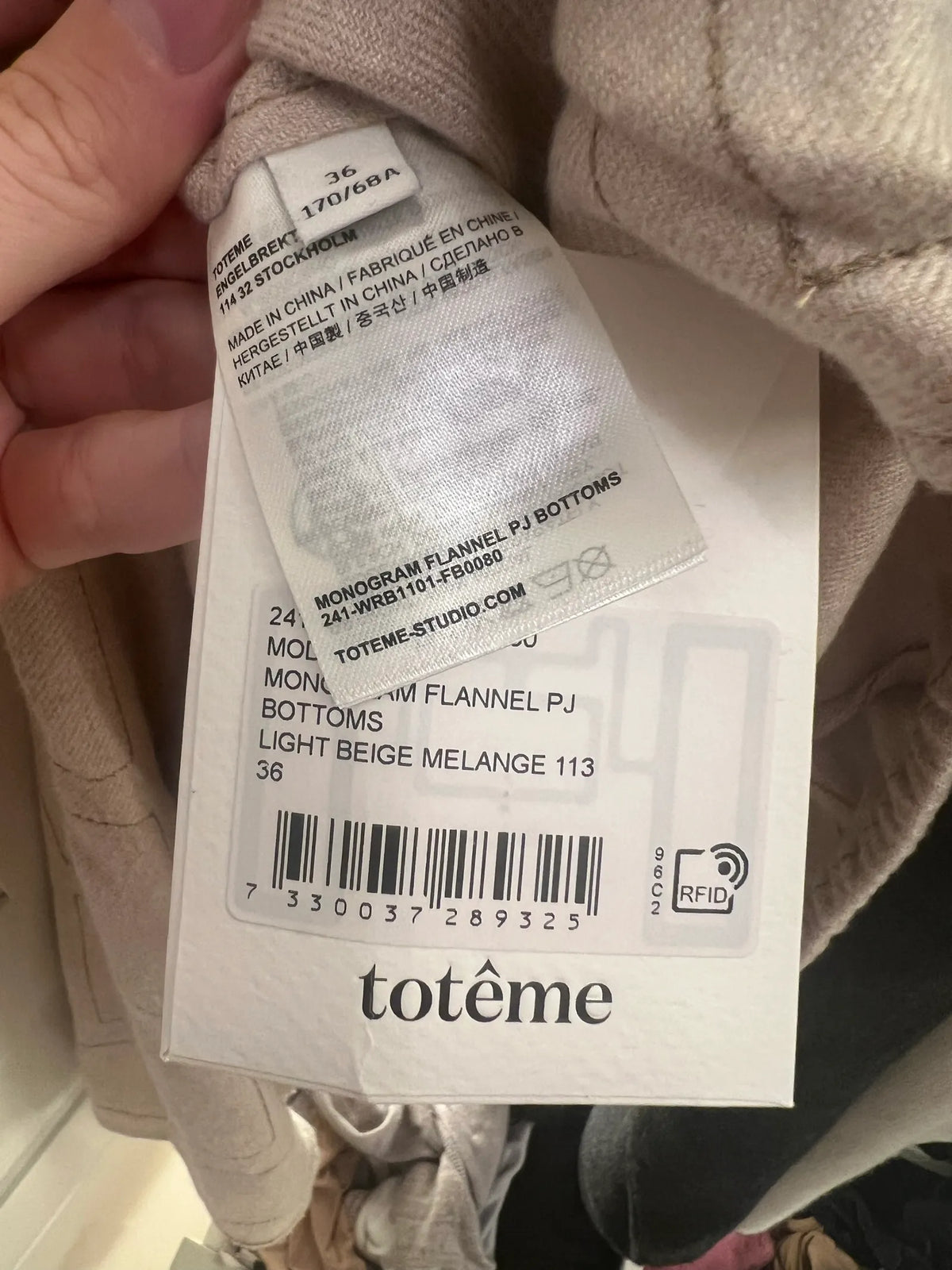 Toteme Monogram Flannel Pj Bottoms Trousers
