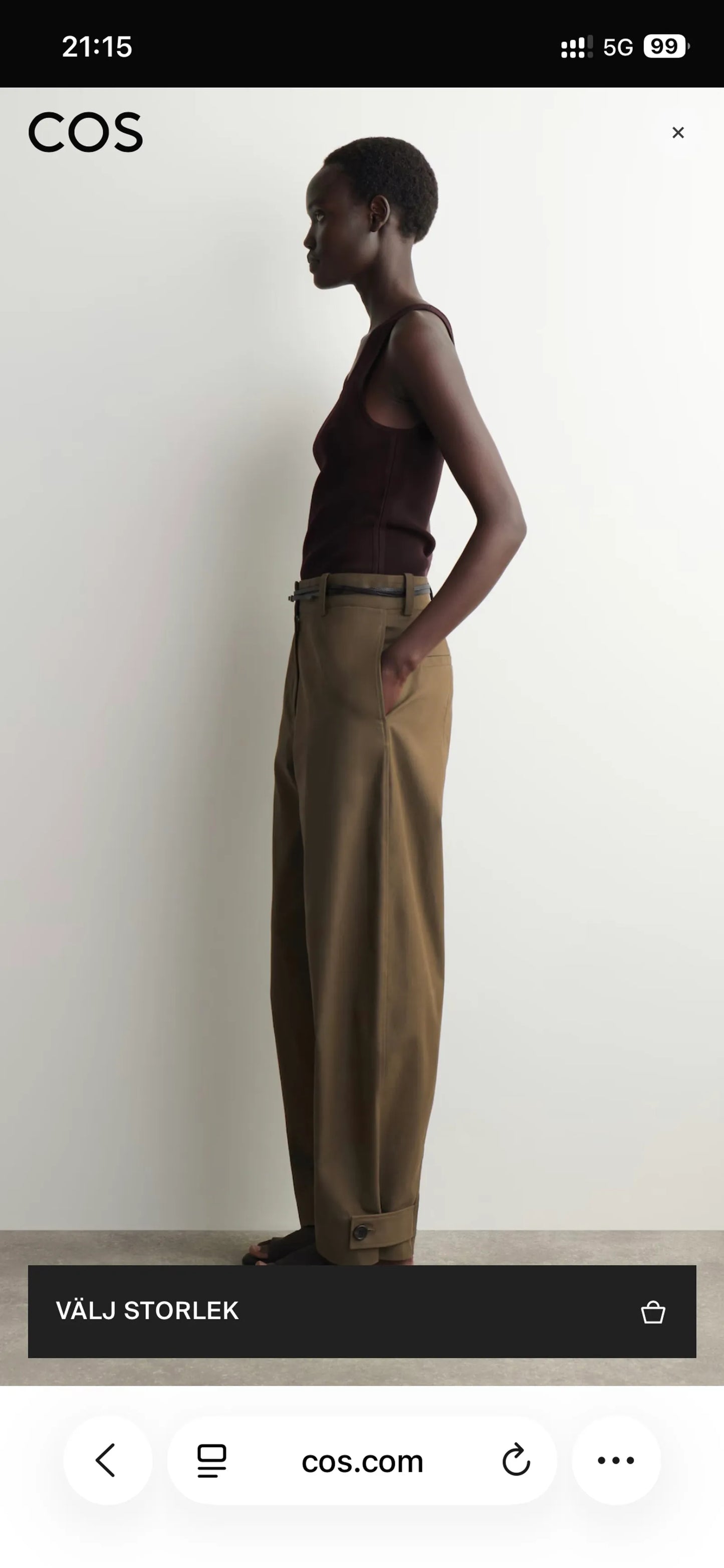 Cos Utilityinspirerade Barelleged Trousers