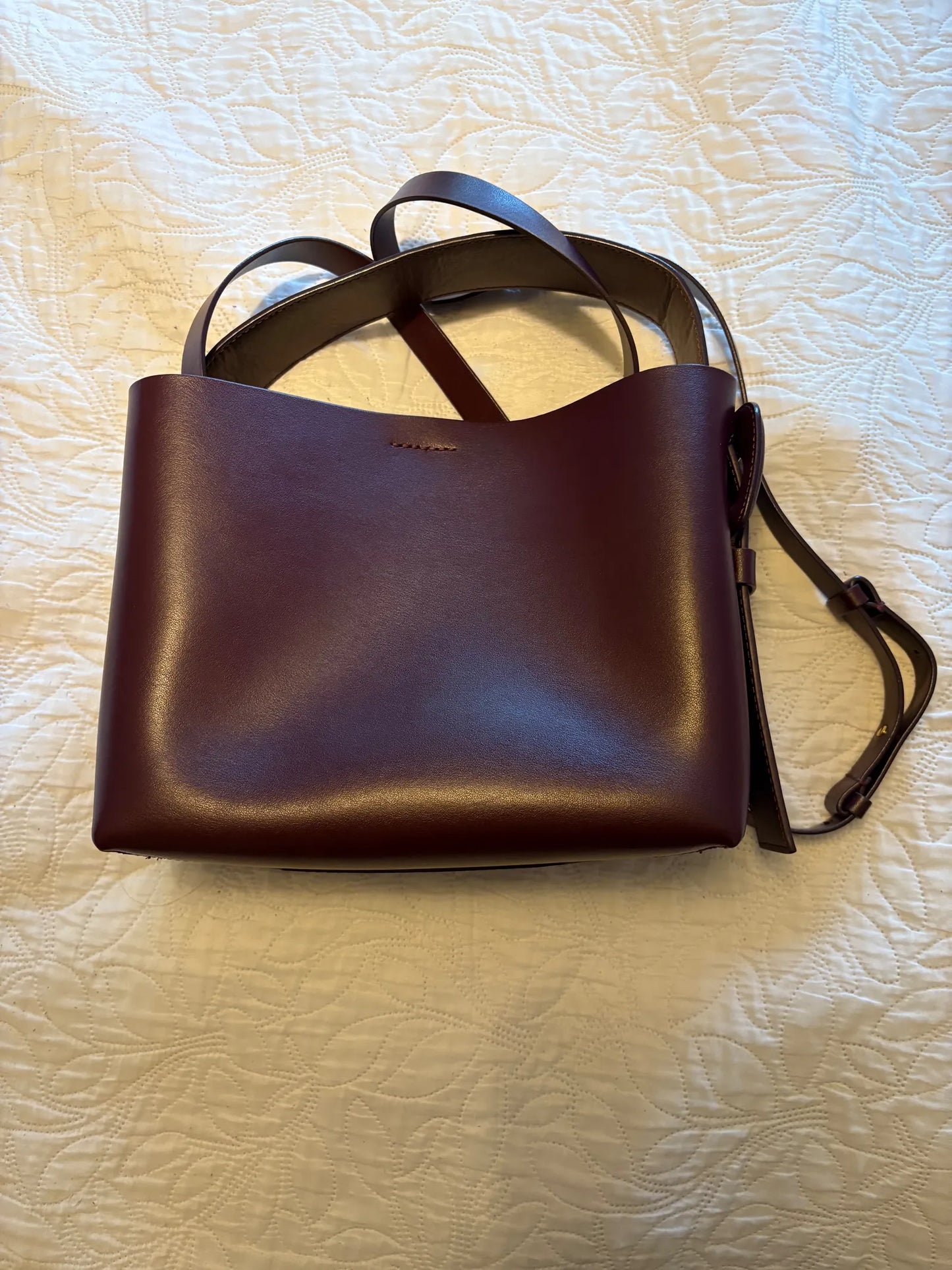 Arket Burgundy Leather Tote Shoulder bag