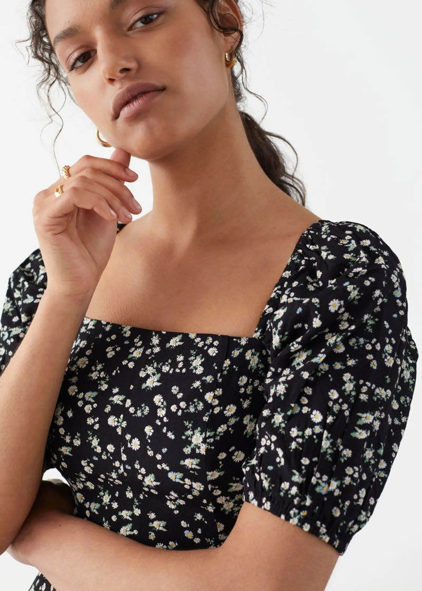 & Other Stories Puff Sleeve Mini Dress