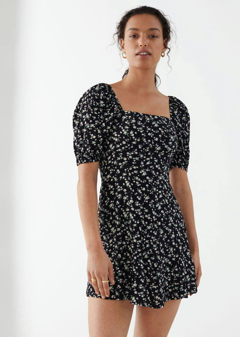 & Other Stories Puff Sleeve Mini Dress