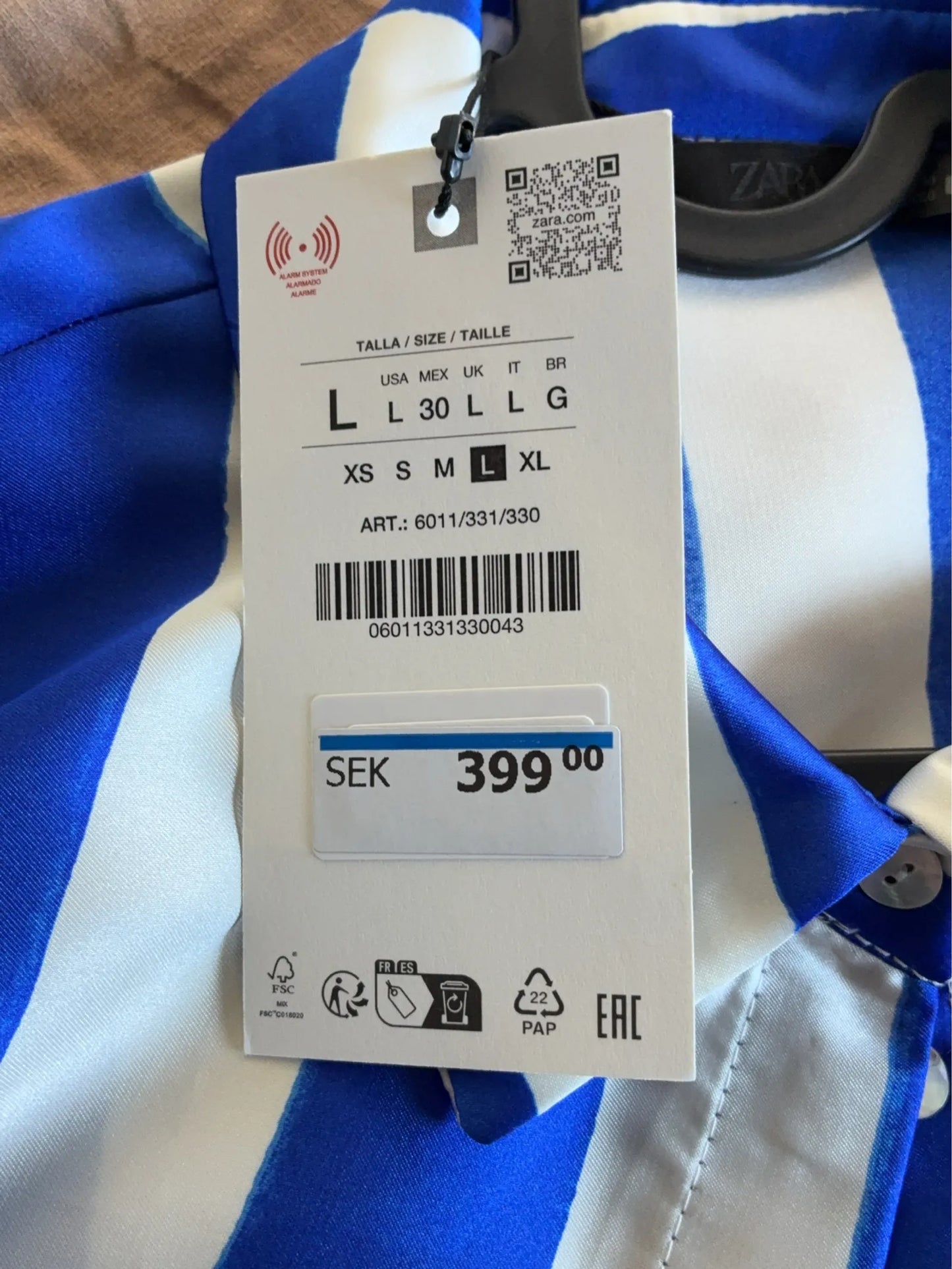 Zara-sidenskjorta NWT