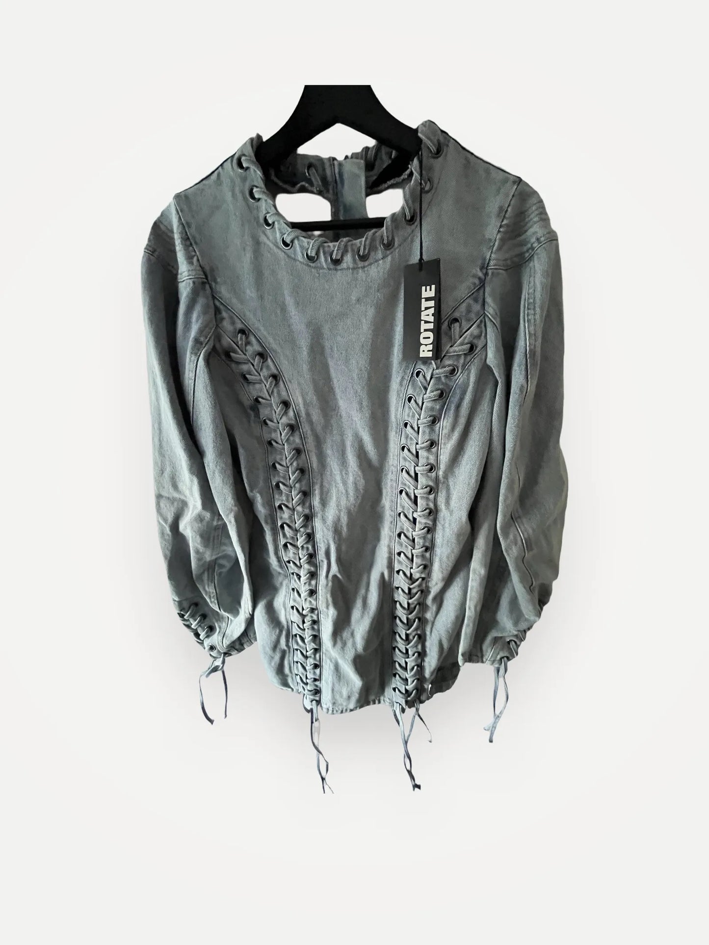 Rotate Denim Laced Mini-klänning NWT