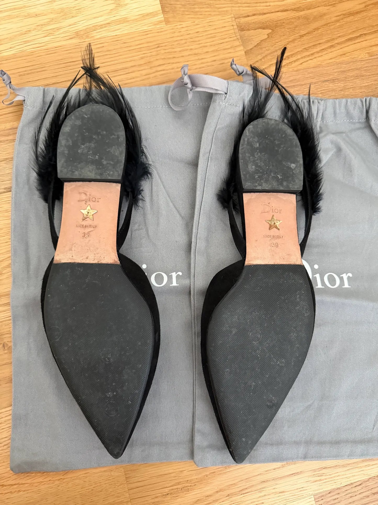 Christian Dior Suede Feather Dior Ethnie Flats-skinnballerinaskor