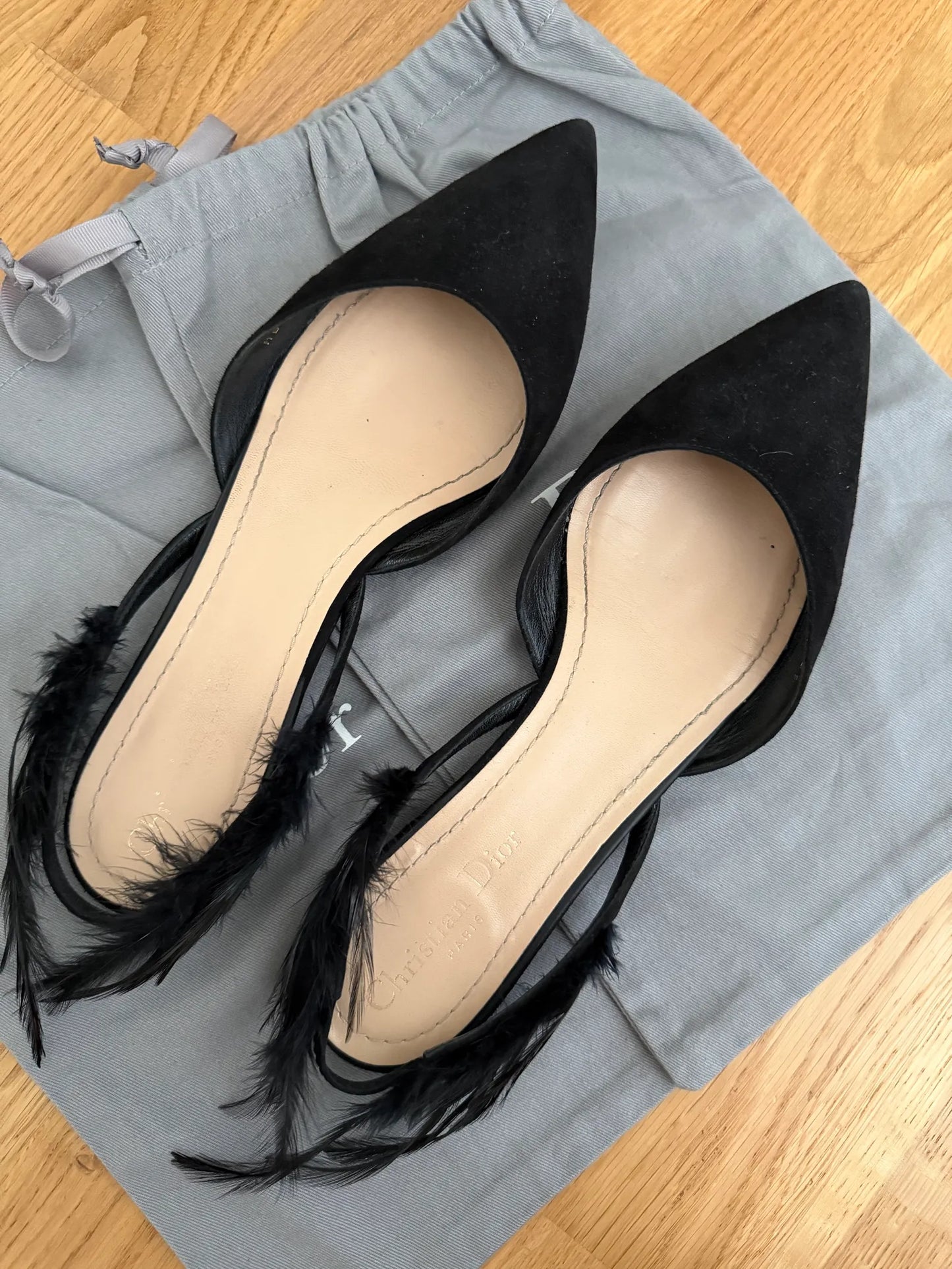 Christian Dior Suede Feather Dior Ethnie Flats-skinnballerinaskor