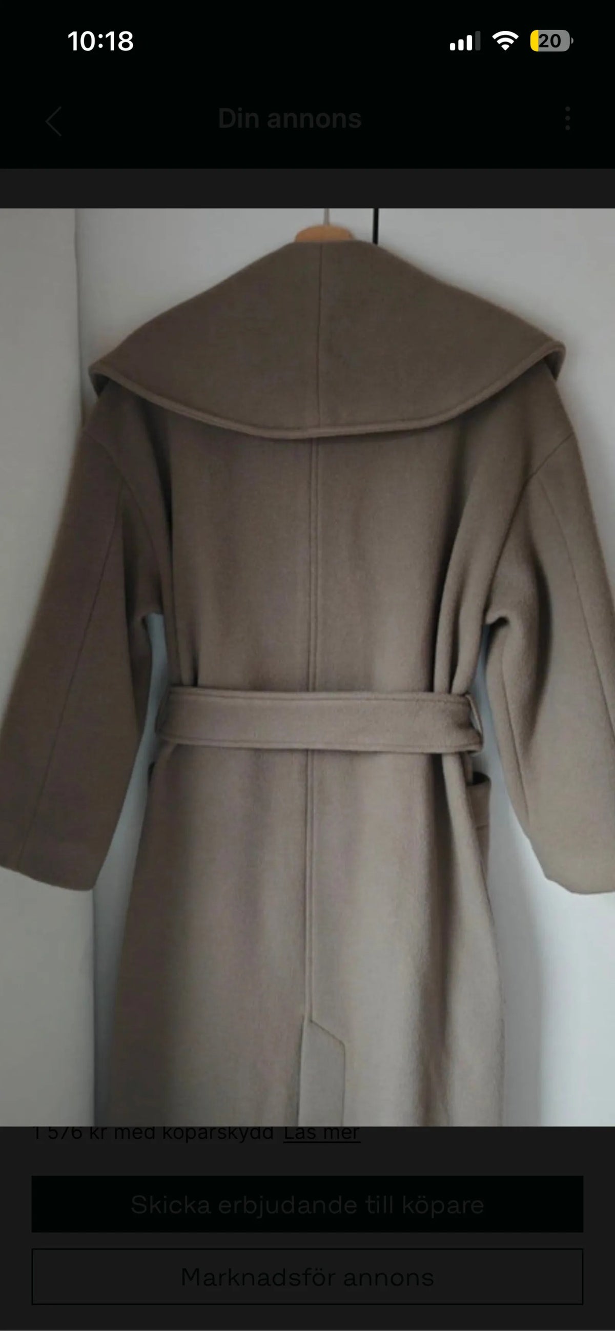 Massimo Dutti-ullkappa NWOT