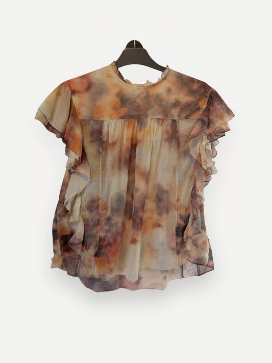 Isabel Marant Marant Etoile Daliyane Printed Ruffled Cotton-blus
