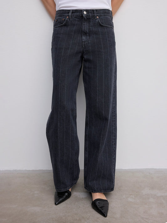 Dagmar Baggy Fit Denim Pinstripe Jeans