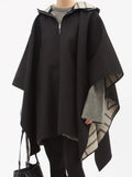Toteme Monogram Print Hooded Cape-ullponcho
