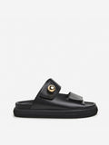 Flattered Red Leather Black-skinnsandaler