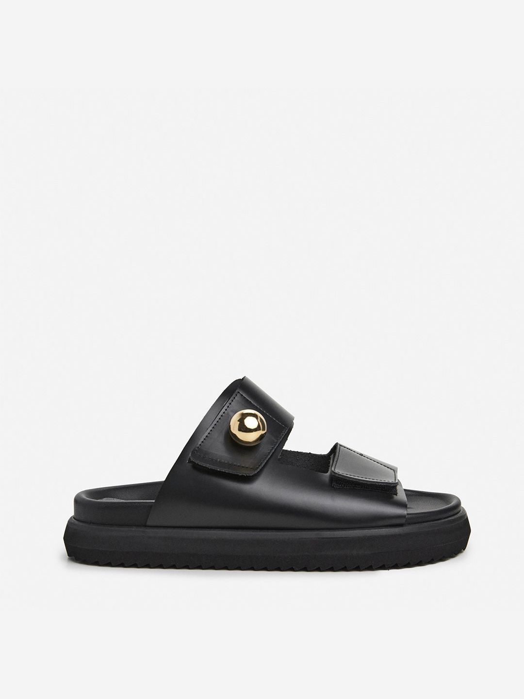 Flattered Red Leather Black-skinnsandaler