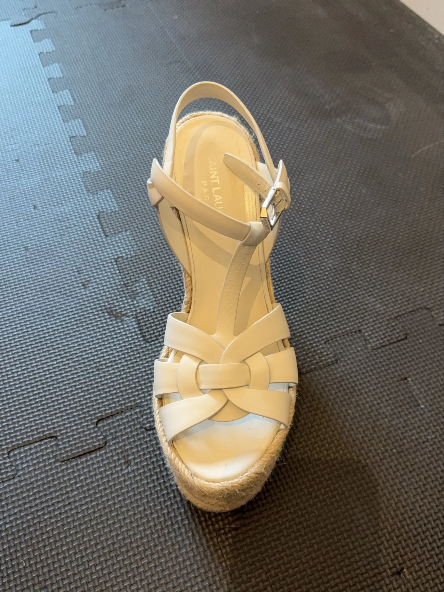 Saint Laurent Tribute Woven Espadrille 85 T St S Sandals