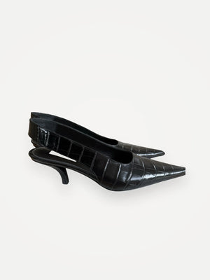 Toteme Classic Coco-embossed Slingbacks-skinnklackar NWT