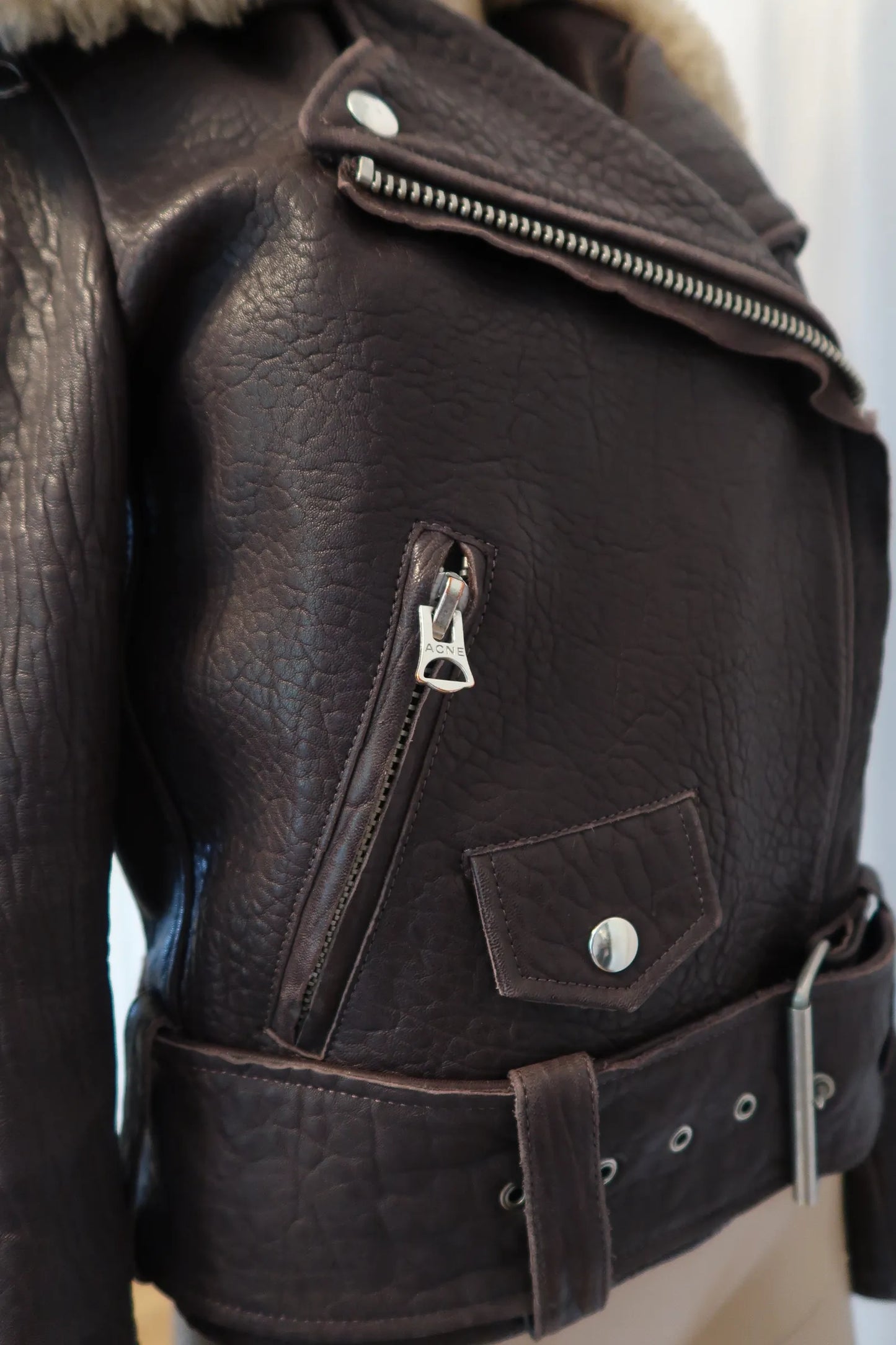 Acne Studios Velocite Leather Biker-skinnjacka
