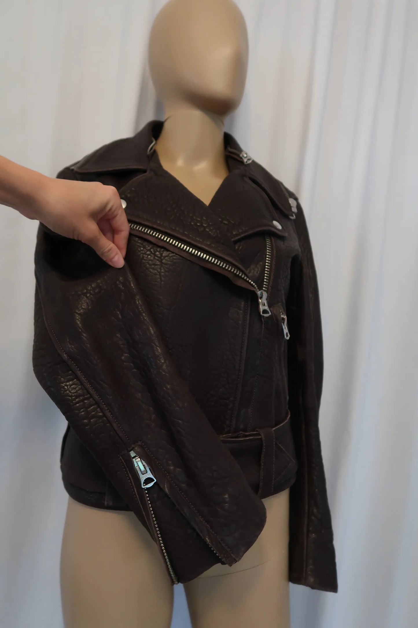Acne Studios Velocite Leather Biker-skinnjacka