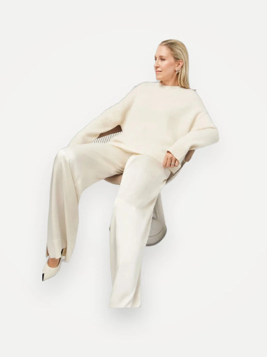 Soft Goat Women The Crewneck Feather White S-kashmirtröja