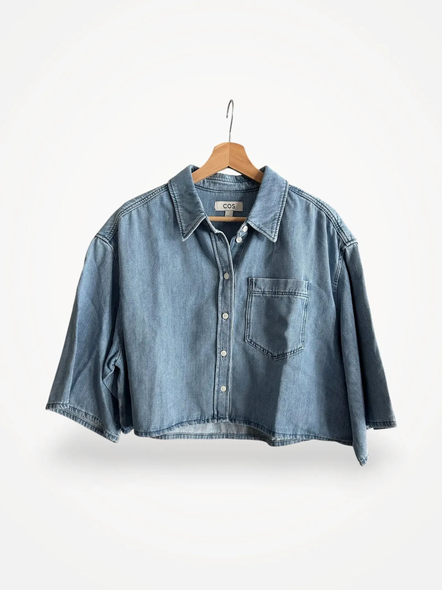 Cos Cropped Denim-skjorta