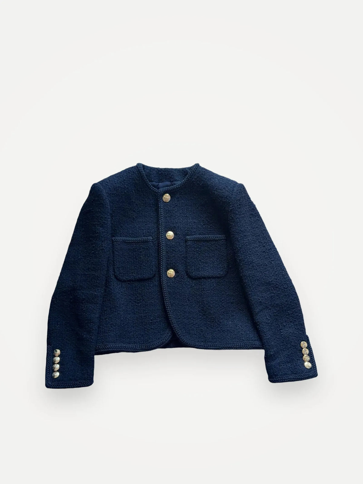 Céline Chasseur In Bouclé Tweed, 2v00c764l.38no.-kavaj NWOT