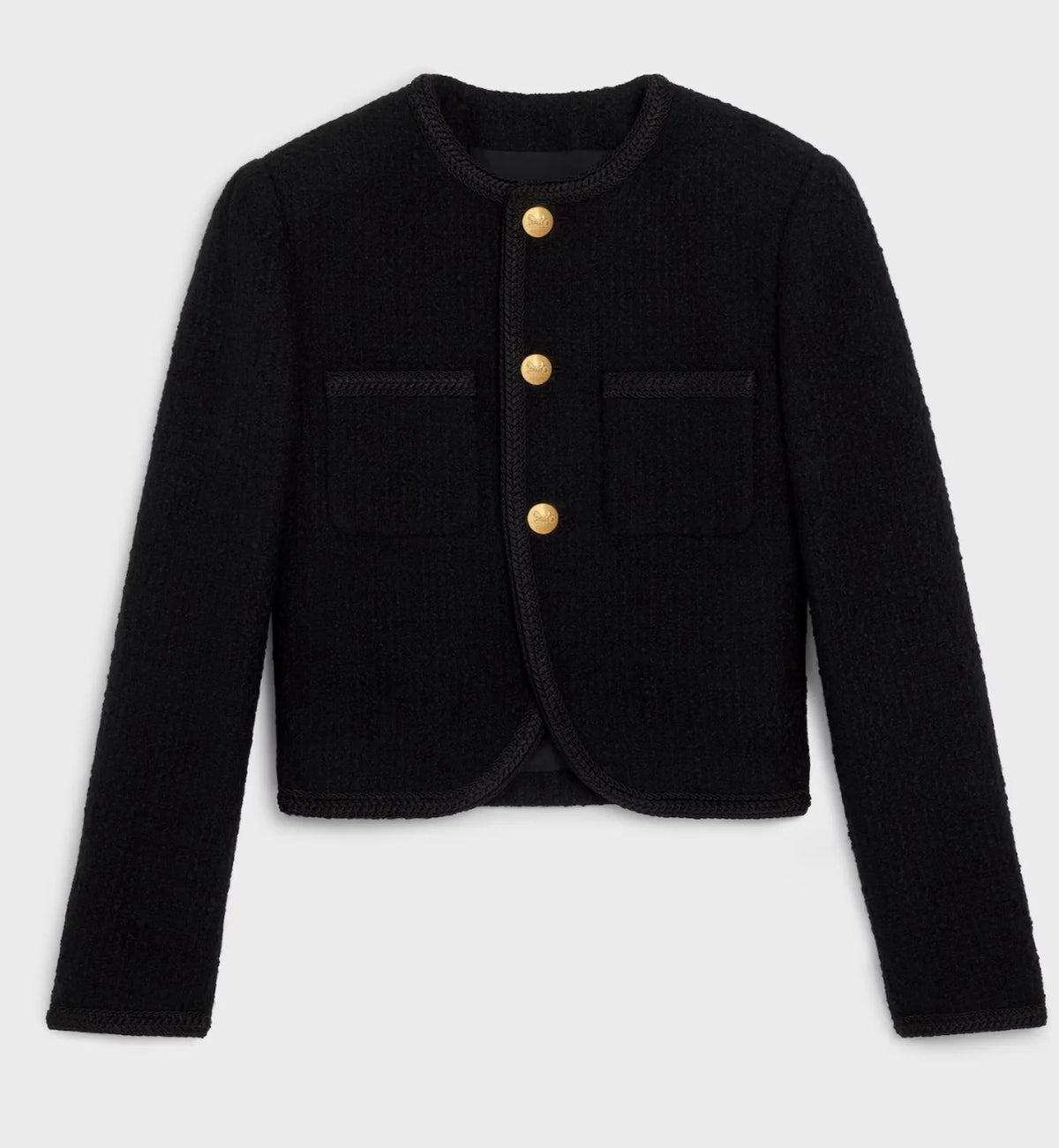 Céline Chasseur In Bouclé Tweed, 2v00c764l.38no.-kavaj NWOT