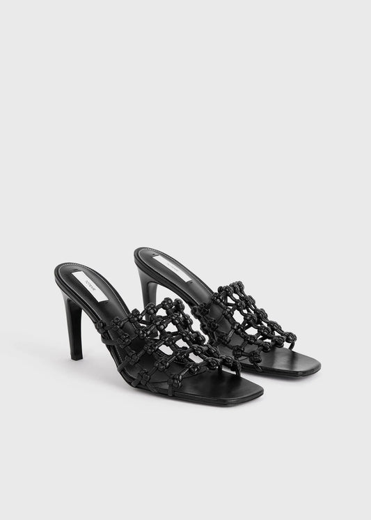 Toteme Braided-leather bandeau mules Heels