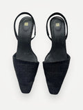Toteme Faux Raffia Slingbacks-klackar