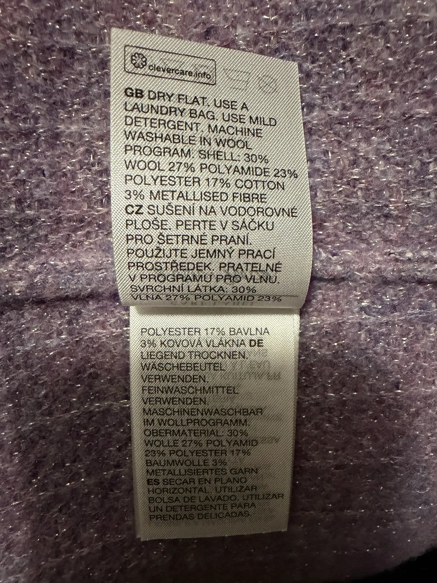 & Other Stories Metallic Tweed Lilac Crop Blazer