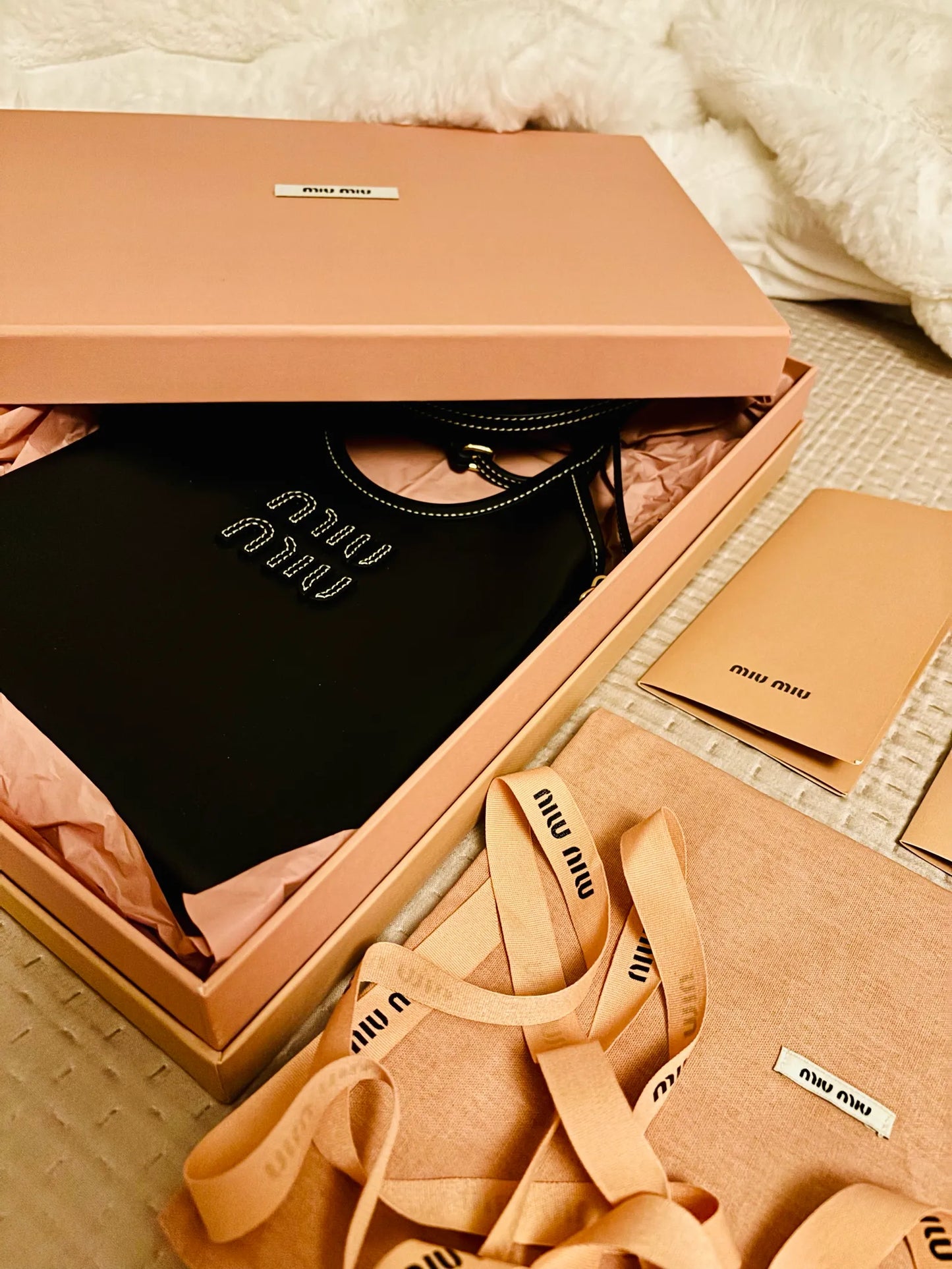 Miu Miu Ivy Leather Handbag Mini-skinnaxelremsväska NWOT